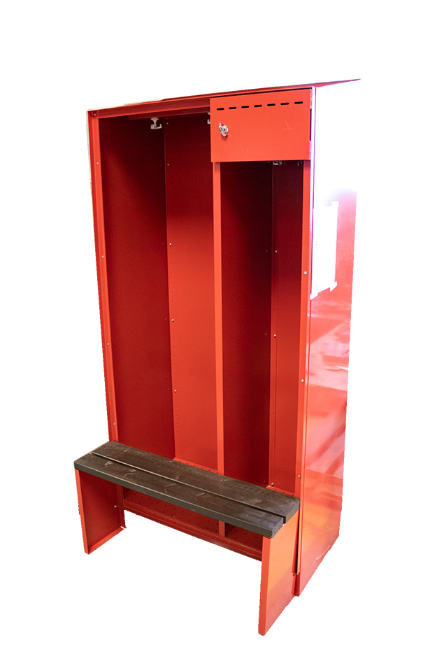Vestnes Land Brannskap - Garderobeskap med benk